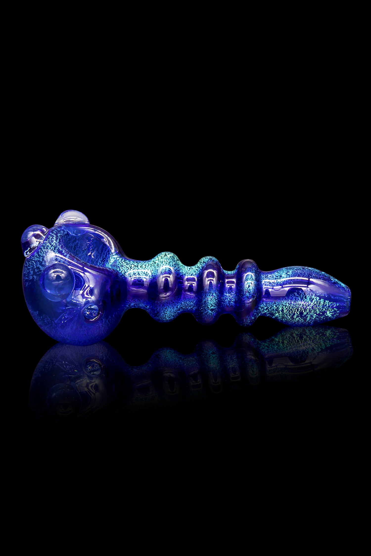 LA Pipes Andromeda Solid Blue Dichro Maria Ringed Spoon - A Stunning Piece