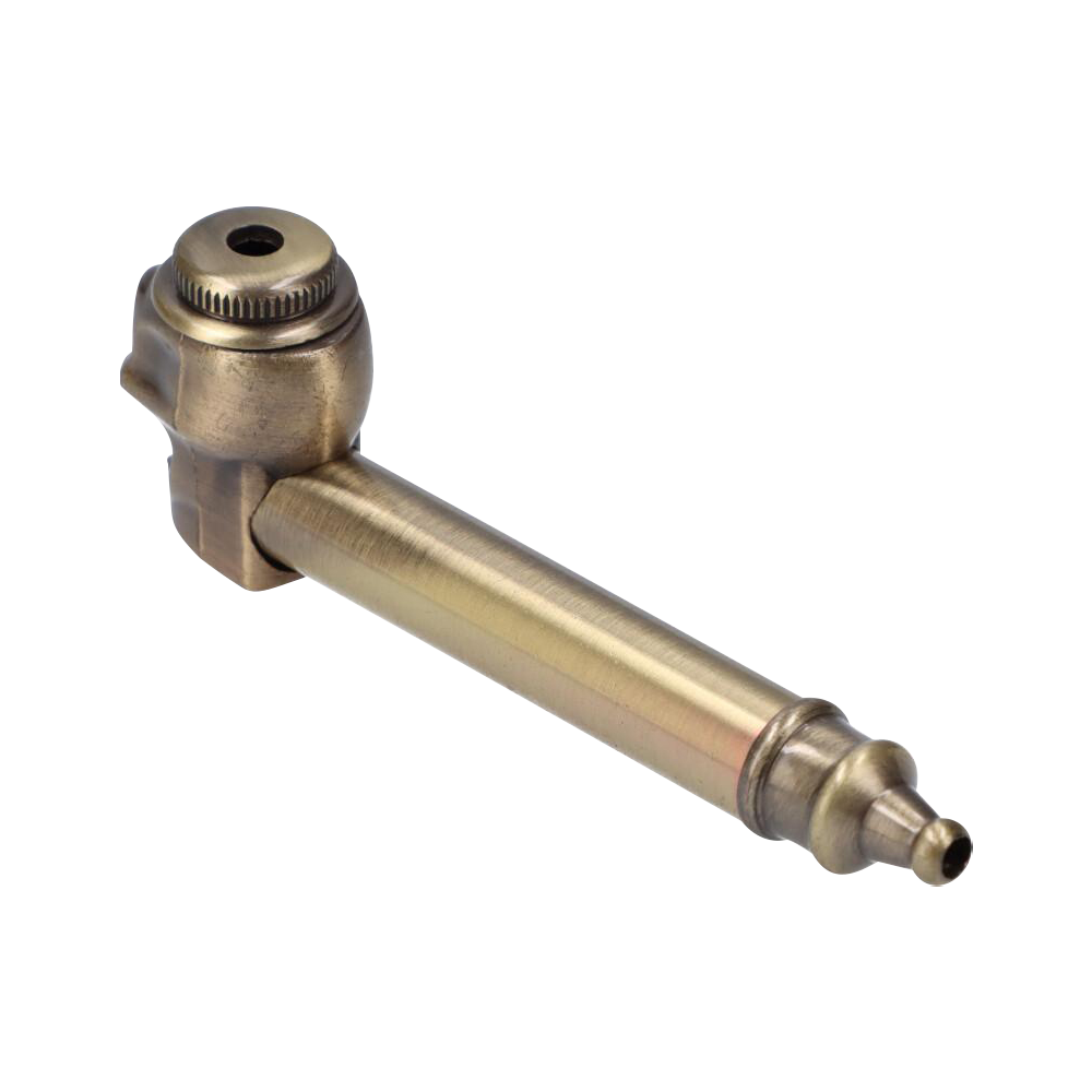 Stunning Metal Hand Pipe Featuring a Detailed Skull Head
