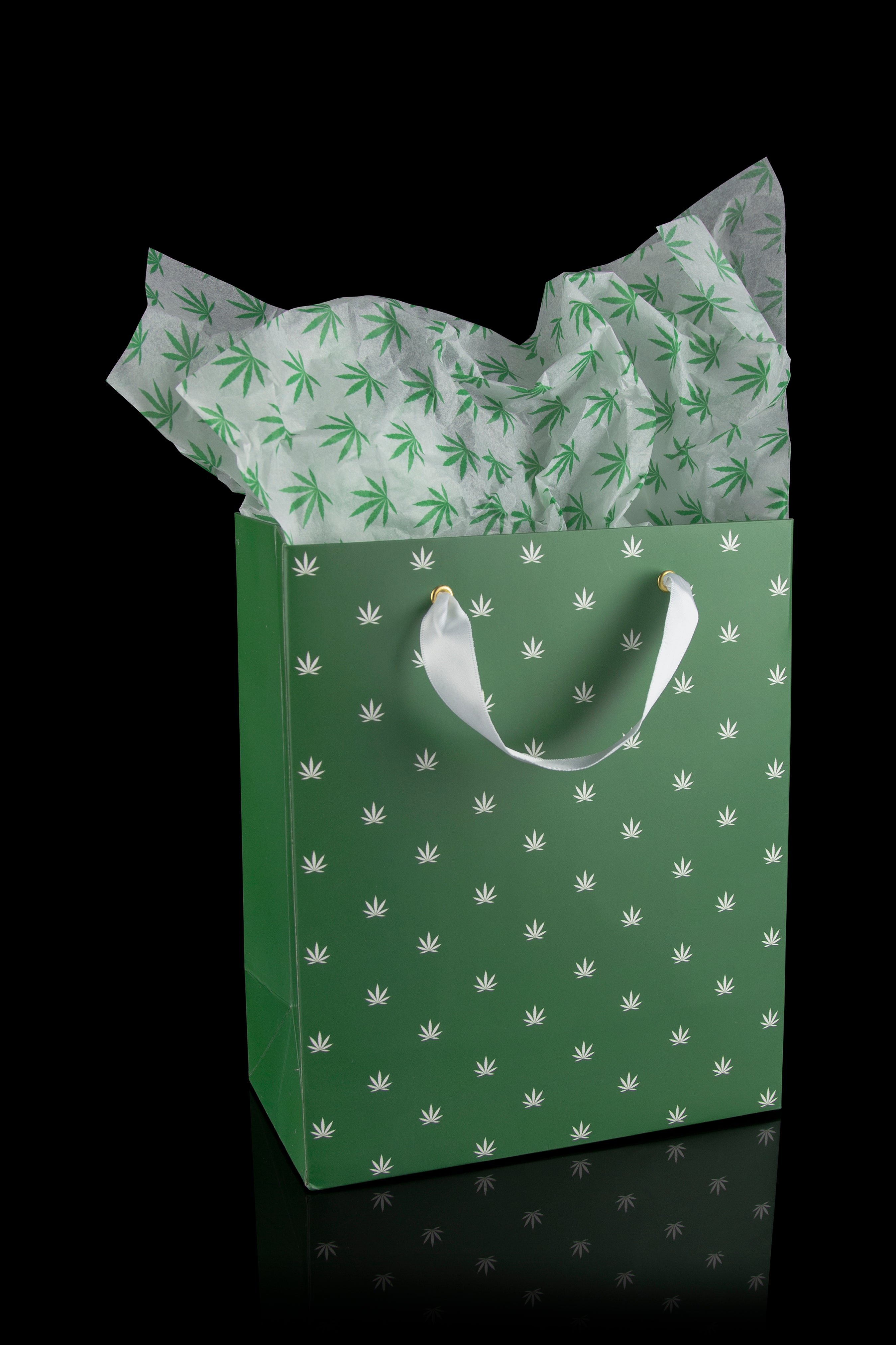 KushKards Premium Cannabis - Themed Gift Bag & Tissue Paper Set