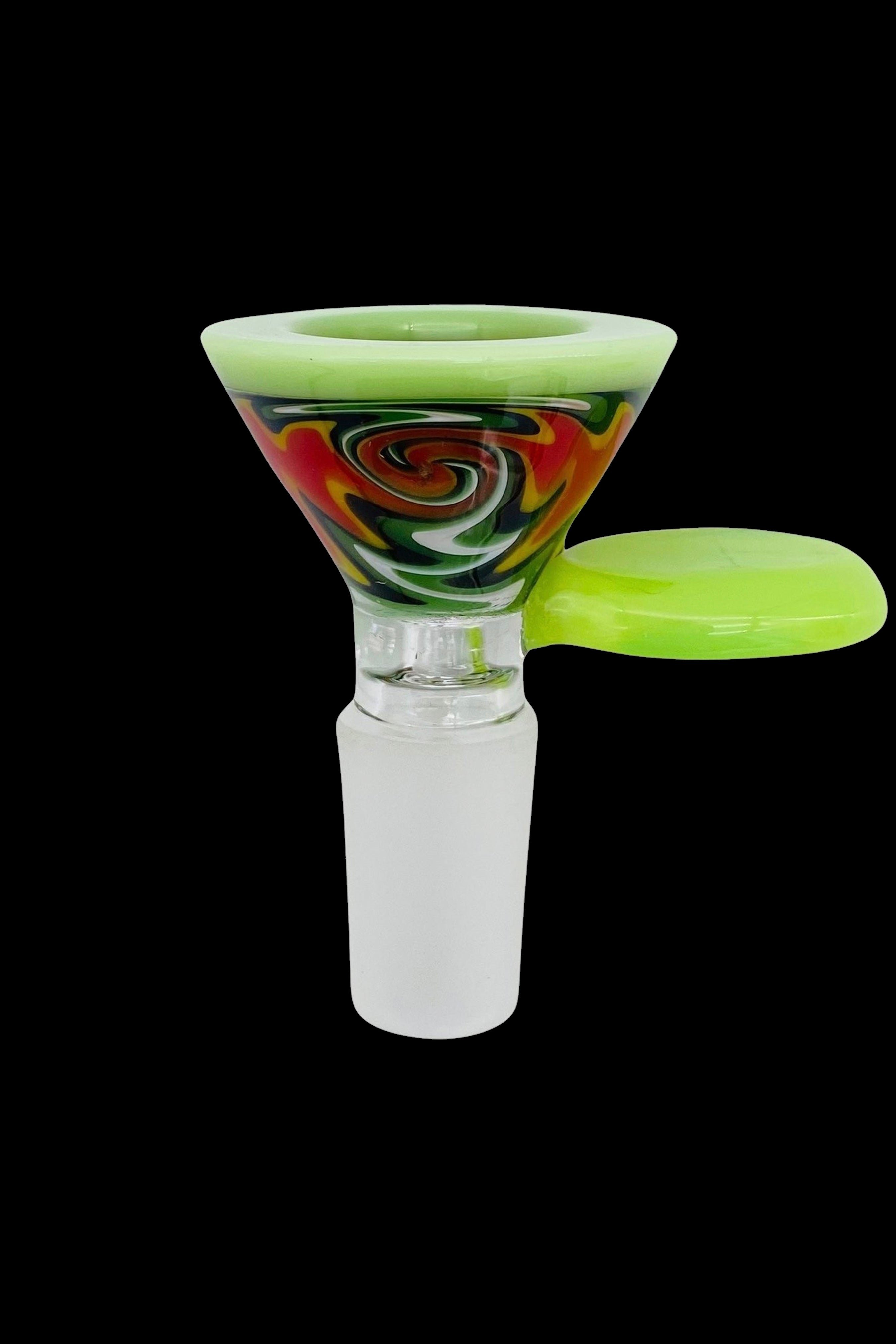 MAV Glass Flat Handle Wig Wag Cone Bong Bowl - A Stylish Smoking Essential