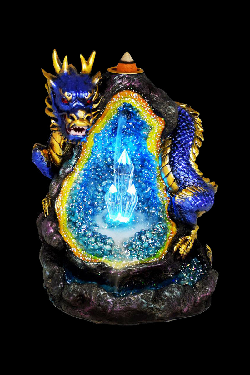 Enchanting Chinese Dragon Backflow Burner with LED Lights