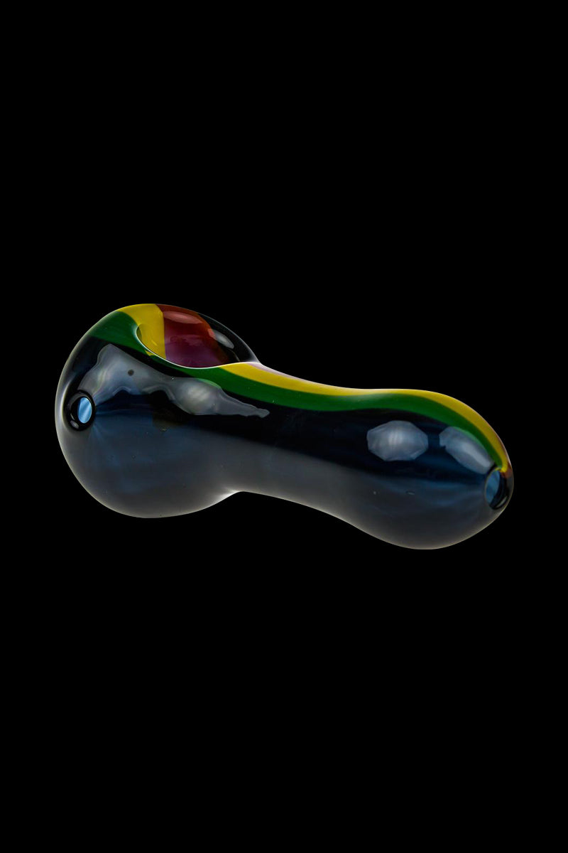 Black Rasta G-Spot Glass Spoon Pipe - A Unique Smoking Companion