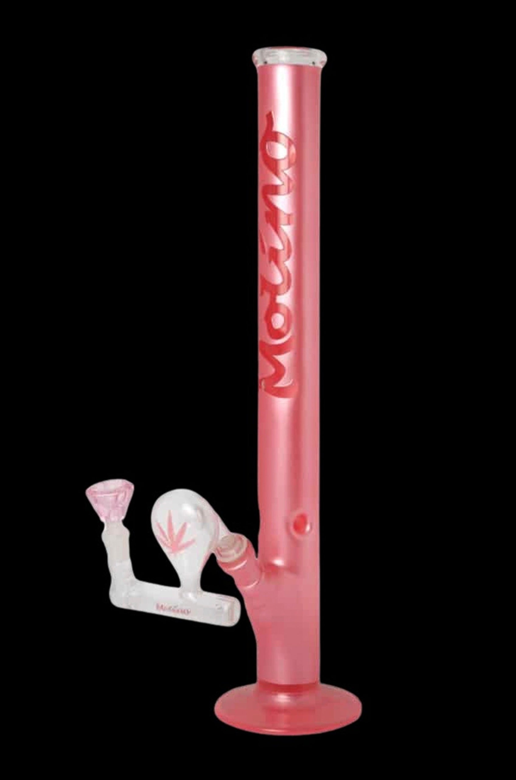 Molino Glass Pink Feline Bong Set with Pre-Cooler - A Stunning Smoking Companion