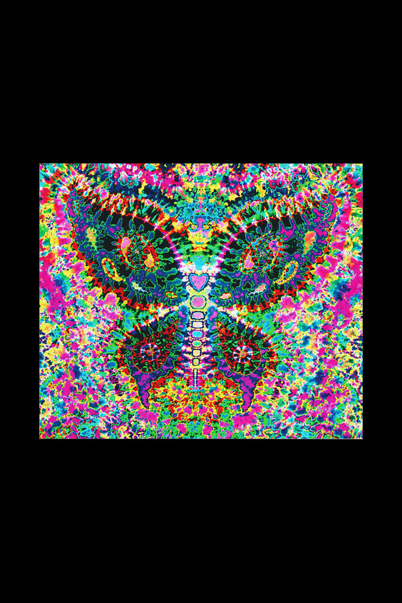 Feed A Hippie's Enchanting Fractal Butterfly Tie - Dye Tapestry