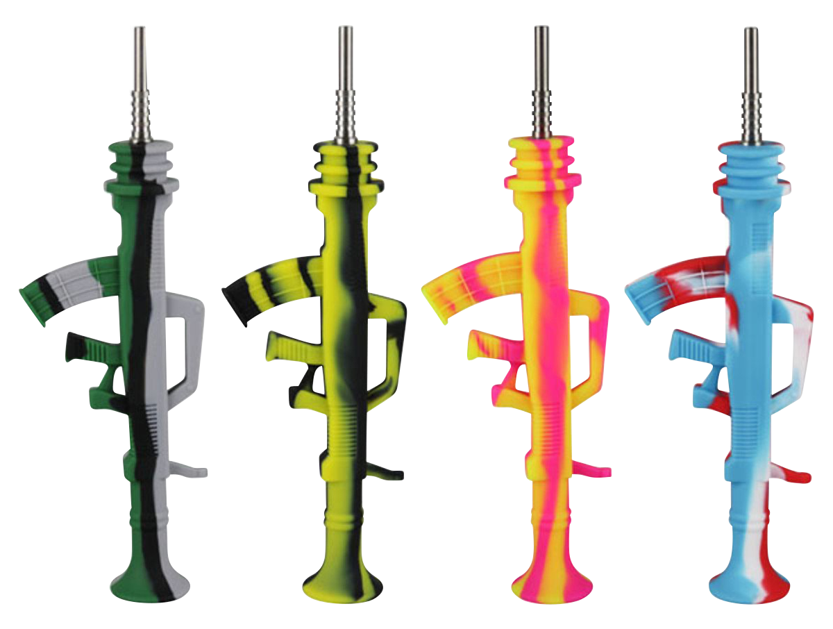 AK47 Silicone Dab Straw Collector: Titanium Tip for an Epic Dab