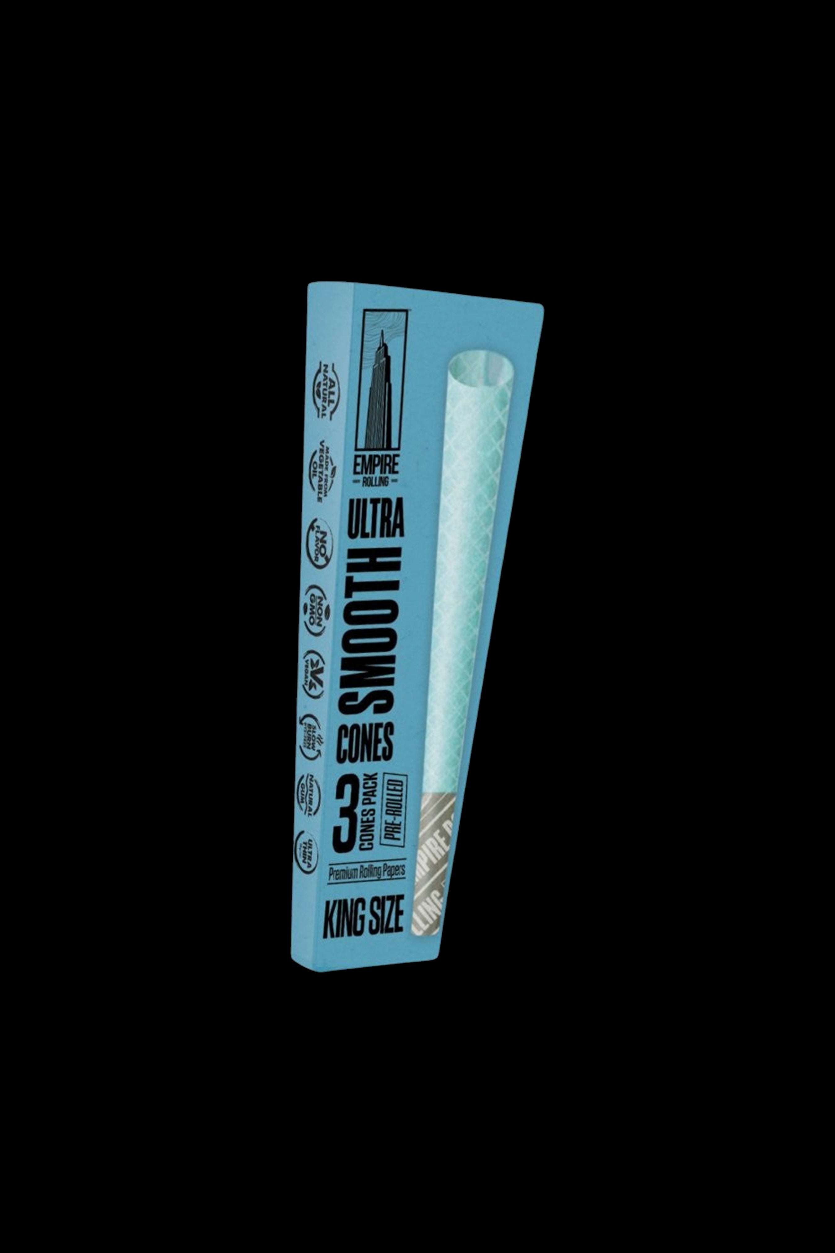 Empire Rolling King Size Ultra Smooth Blue Cones - 3 Count Pack