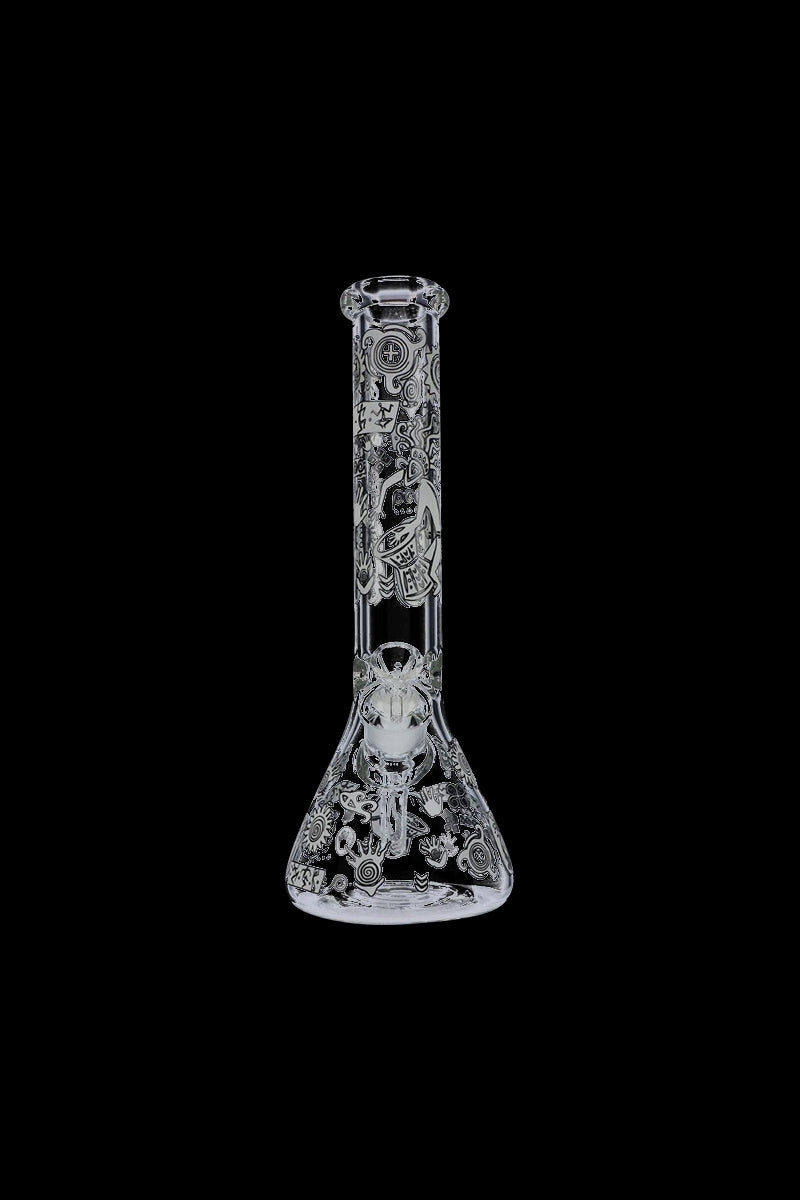 Stunning Tribal Drummer Print Glass Beaker Ice Bong