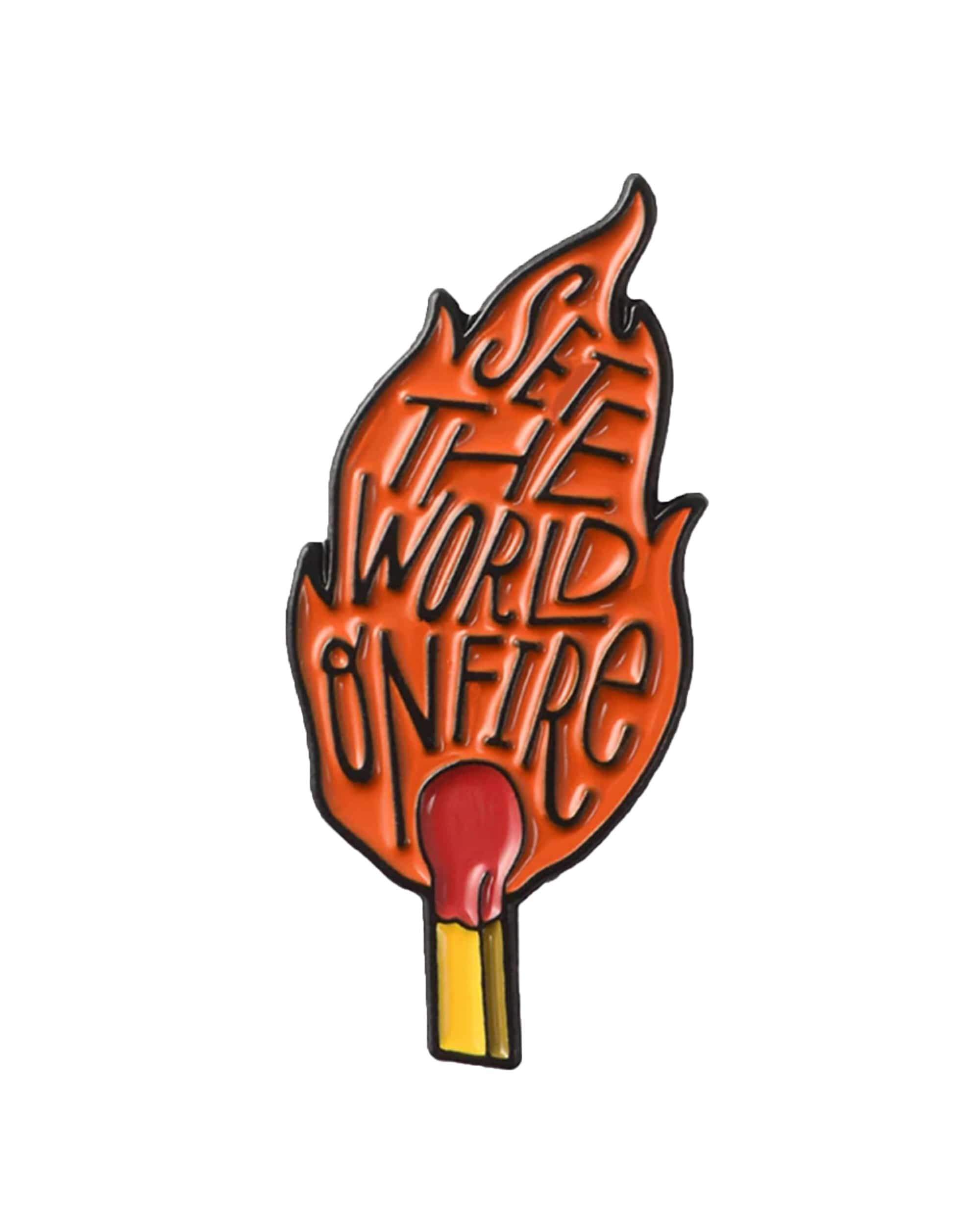Fiery Burning Match Enamel Pin - Ignite Your Style!
