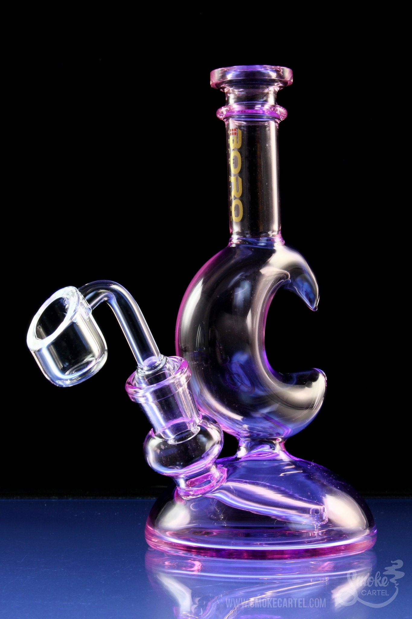 BoroTech Glass Mani Crescent Mini Rig - Perfect for On-the-Go!