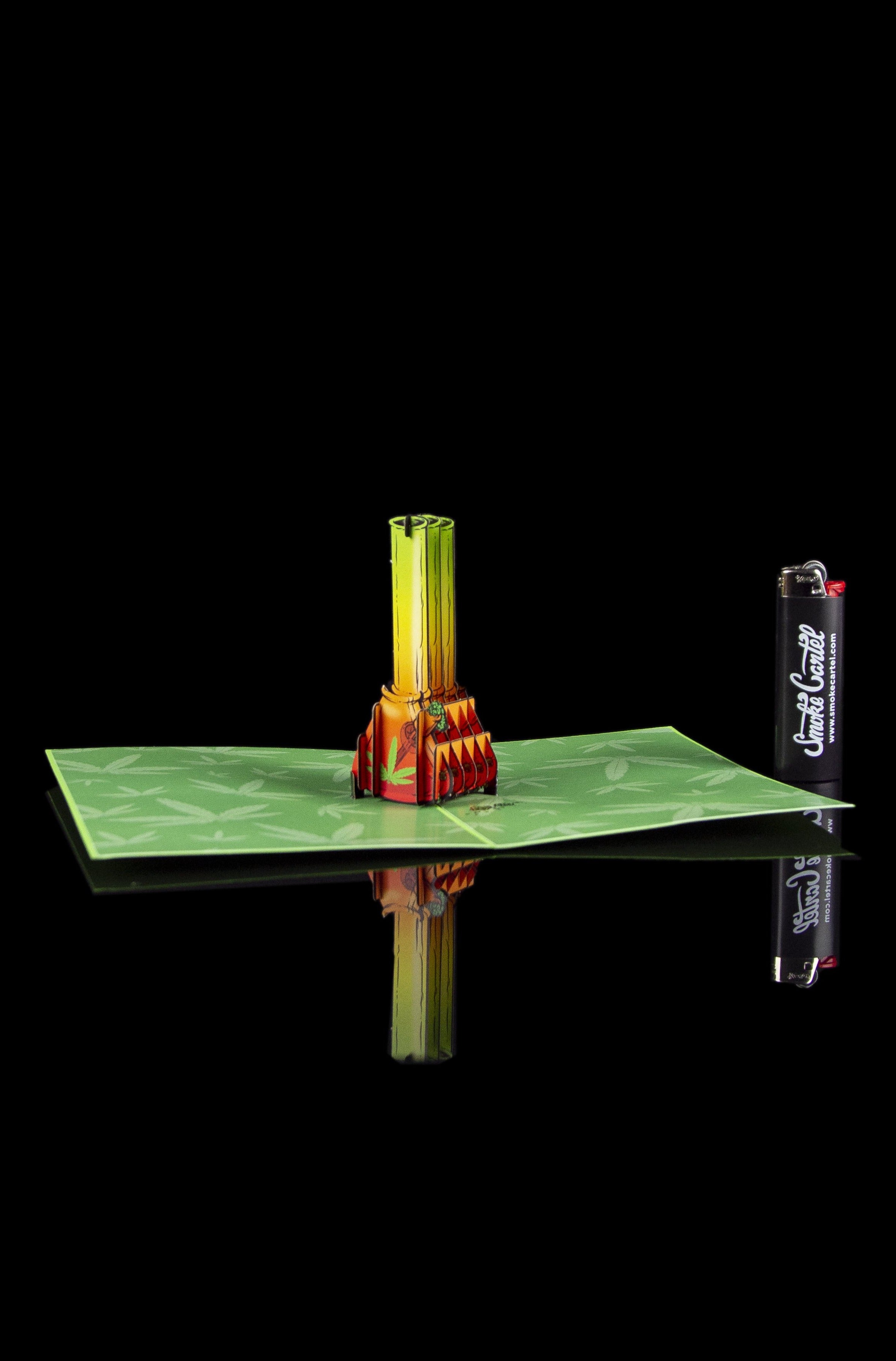 Dirty Pop Rasta Bong Pop - Up Greeting Card: A Pothead's Delight