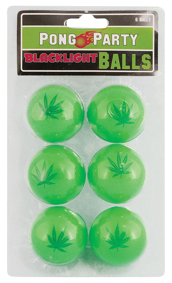 Hemp Leaf Glow-in-the-Dark Ping Pong Ball Set
