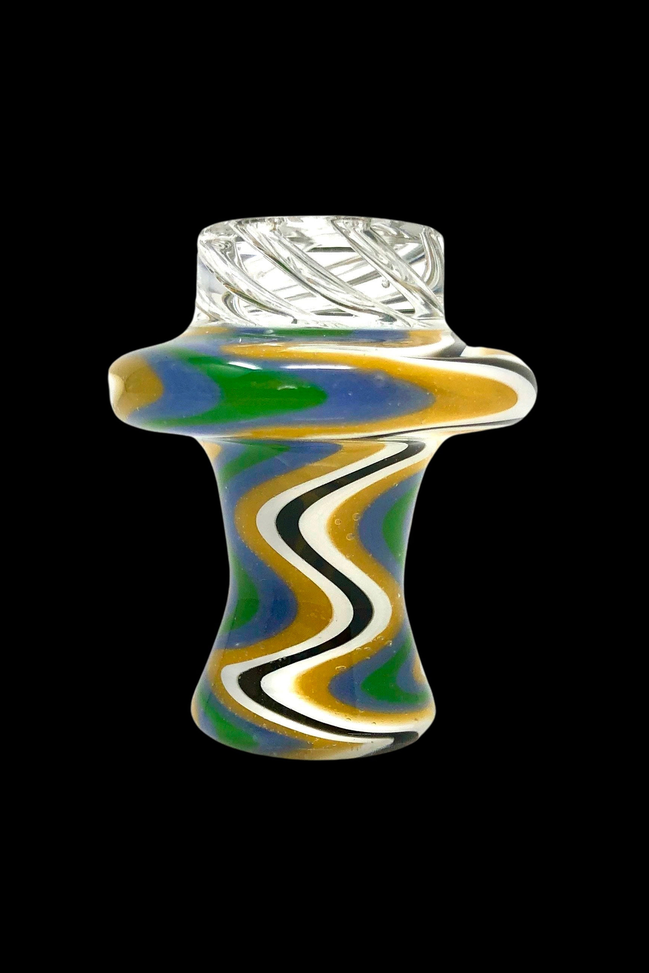 AFM Glass Turbo Reversal Glass Spinner Cap with 2 Pearls - Dabbing Perfection