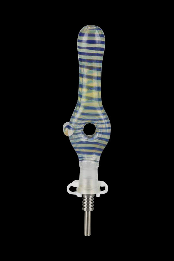 Awesome 10mm Glass Donut Dab Straw with Titanium Tip