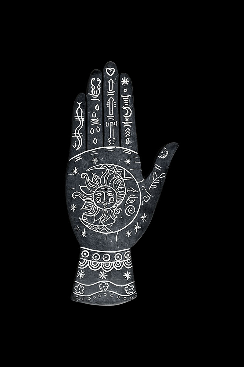 Enchanting Black Palmistry Polyresin Incense Burner