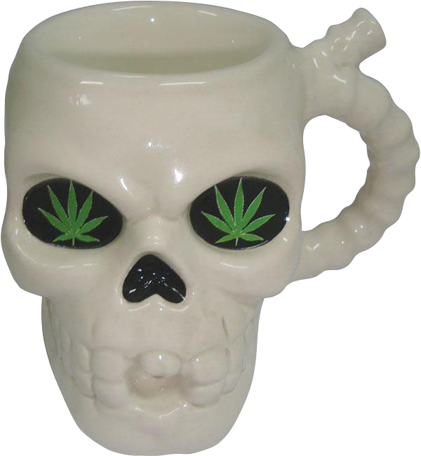 Exquisite Ceramic White Skull Mug Pipe