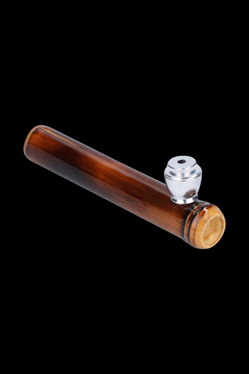 Elegant Bamboo Steamroller Pipe with Capped Herb Bowl