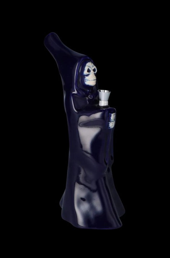 Grim Reaper Ceramic Hand Pipe - A Spooky Smoking Essential