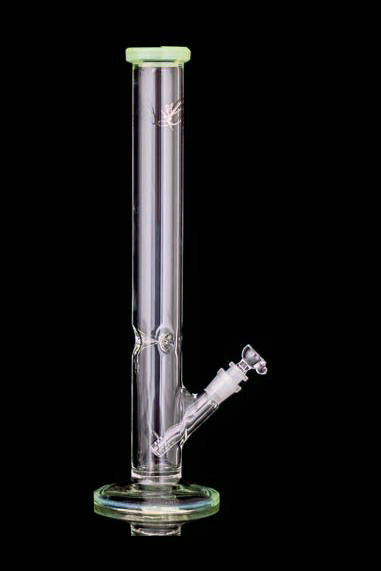 Envy Glass Stunning Straight Tube Bong with Vibrant Colored Accents