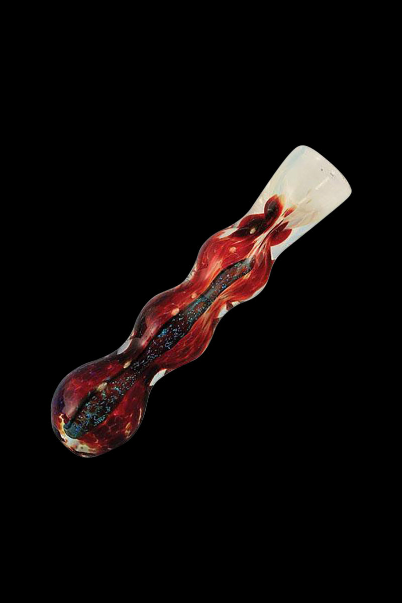 Stunning Frit Dichroic Glass Chillum Taster - Assorted Colors