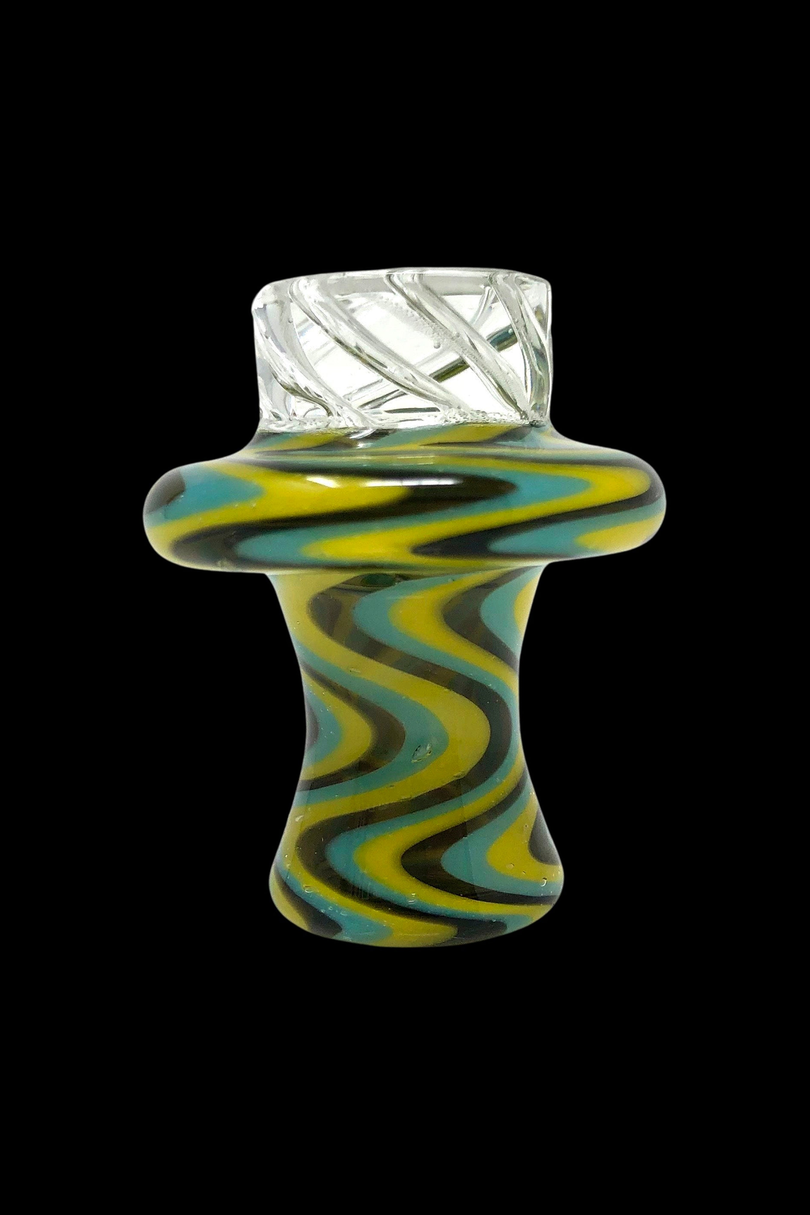 AFM Glass Turbo Reversal Glass Spinner Cap with 2 Pearls - Dabbing Perfection