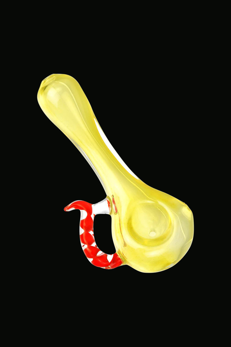 Stunning Fumed Hand Pipe with Spiral Horn Handle