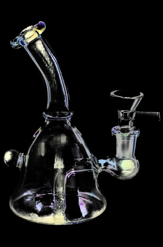 Gorgeous Handbell Iridescent Glass Water Pipe