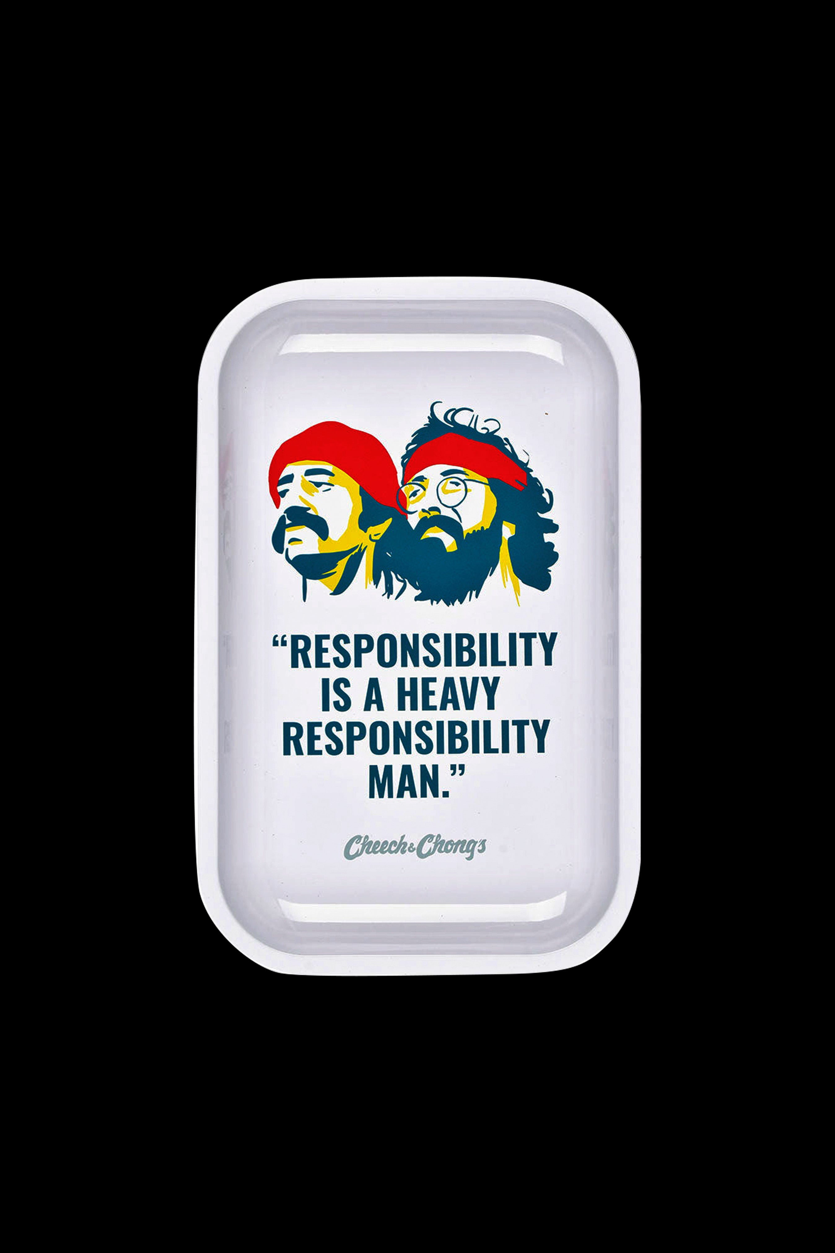 Cheech & Chong x Pulsar 'Responsibility' Metal Rolling Tray - A Must - Have for Stoners!