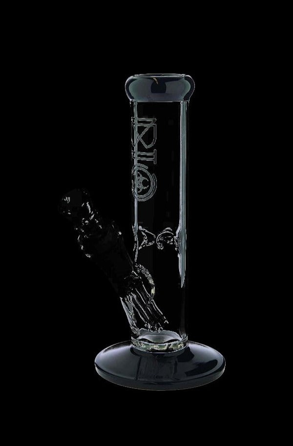 Bio Hazard Glass Straight Ice Bong with Stunning Color Accents