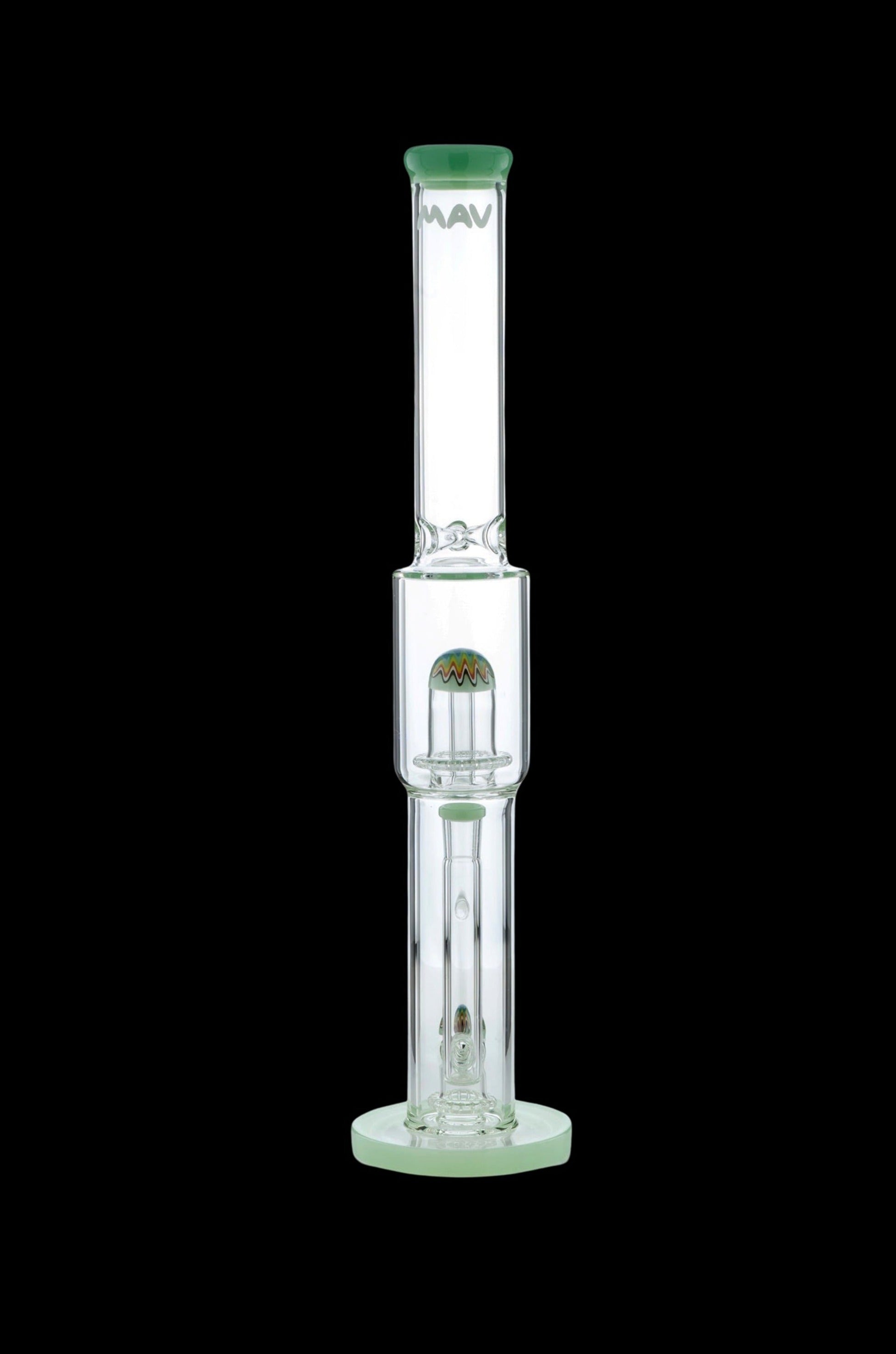 MAV Glass Wig Wag Reversal Double UFO Straight Tube Bong - An Out - of - this - World Smoking Experience