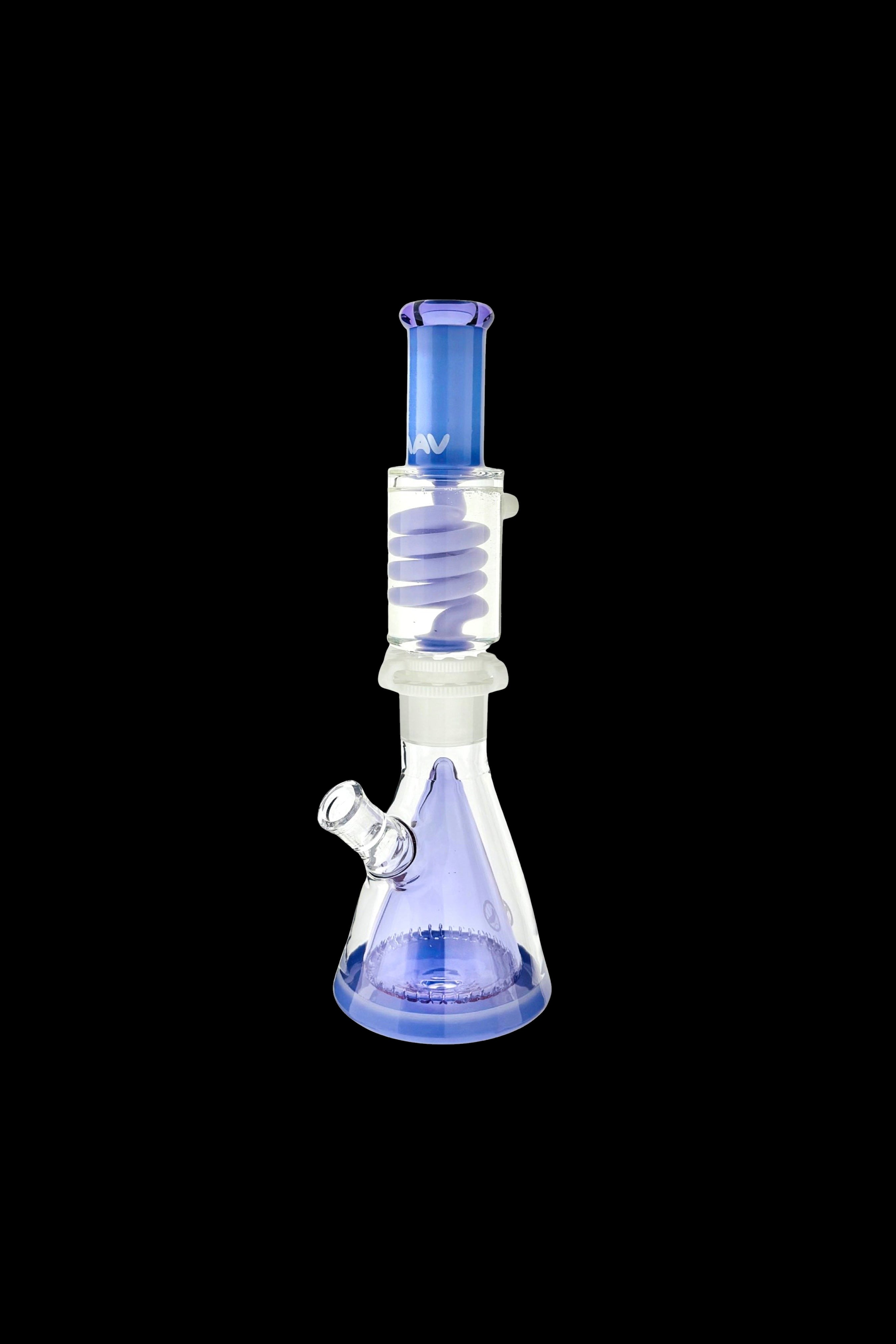 MAV Glass Premium Oversized Slitted Pyramid Beaker Freezable Coil Bong