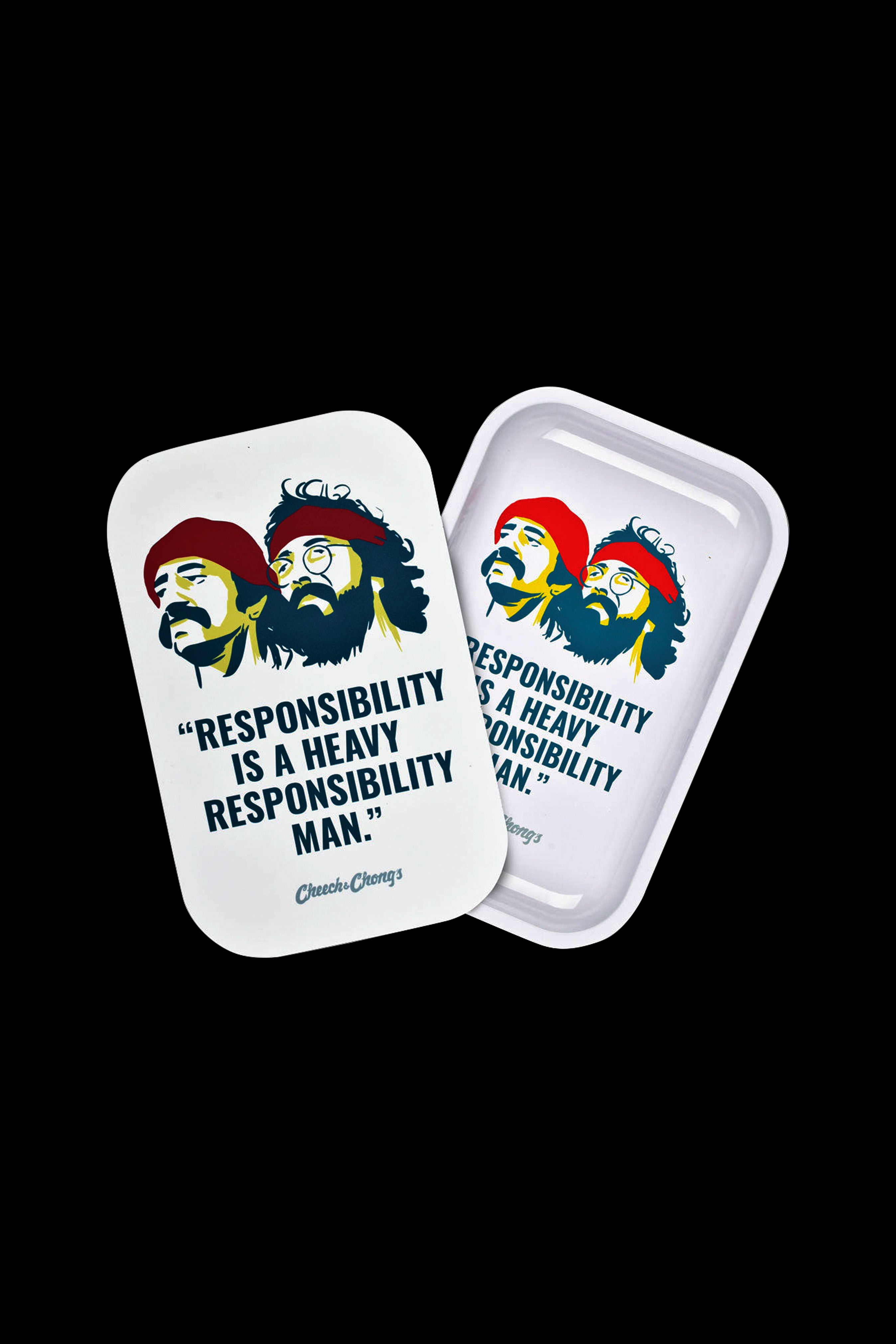 Cheech & Chong x Pulsar Metal Rolling Tray with Lid - A Must - Have for Stoner Fans!