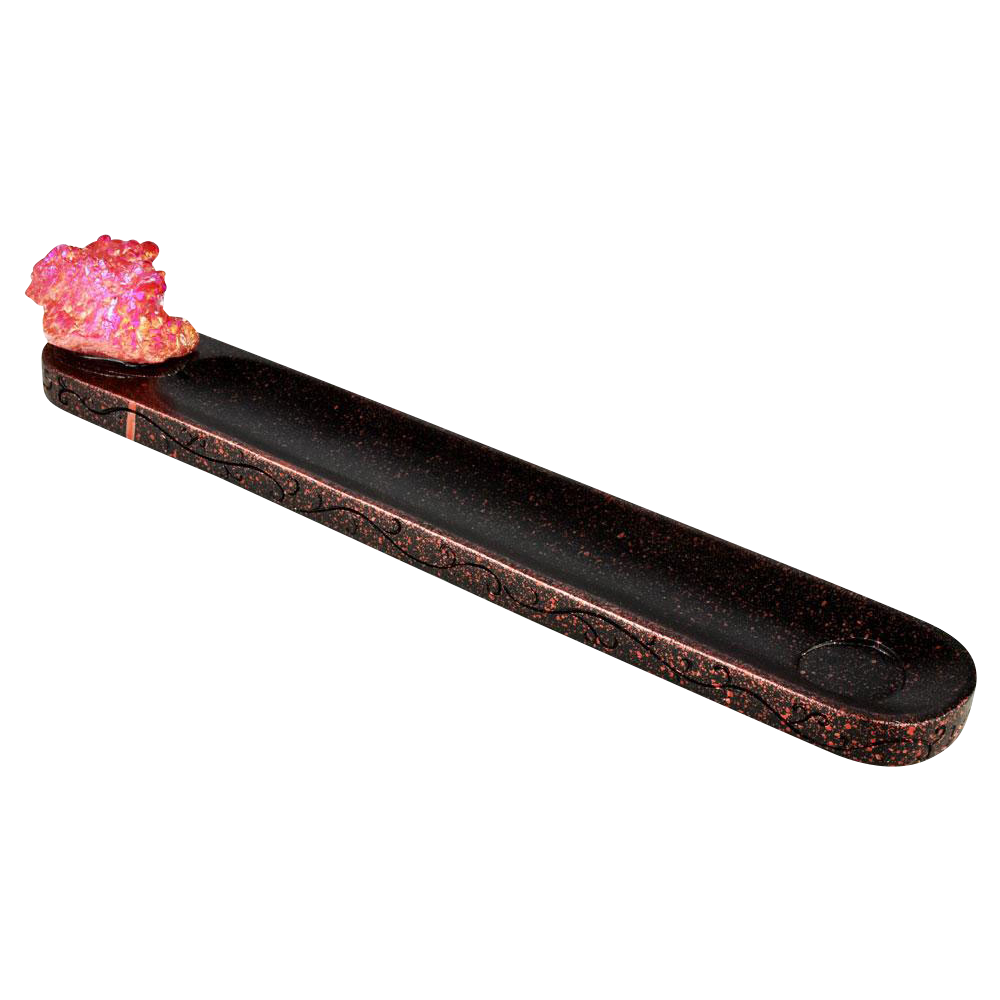 Stunning Metallic Splatter Druzy Crystal Incense Burner - A Must-Have!