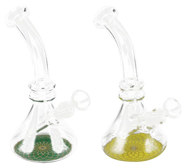 Stunning Flower of Life Mini Beaker Water Bong
