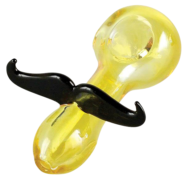 Funky Mustache Glass Spoon Pipe - A Hilarious Smoking Companion