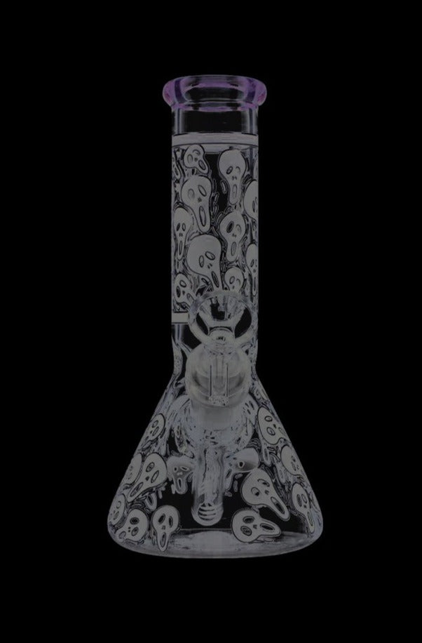 Stunning Ghost Face Mini Beaker Ice Bong