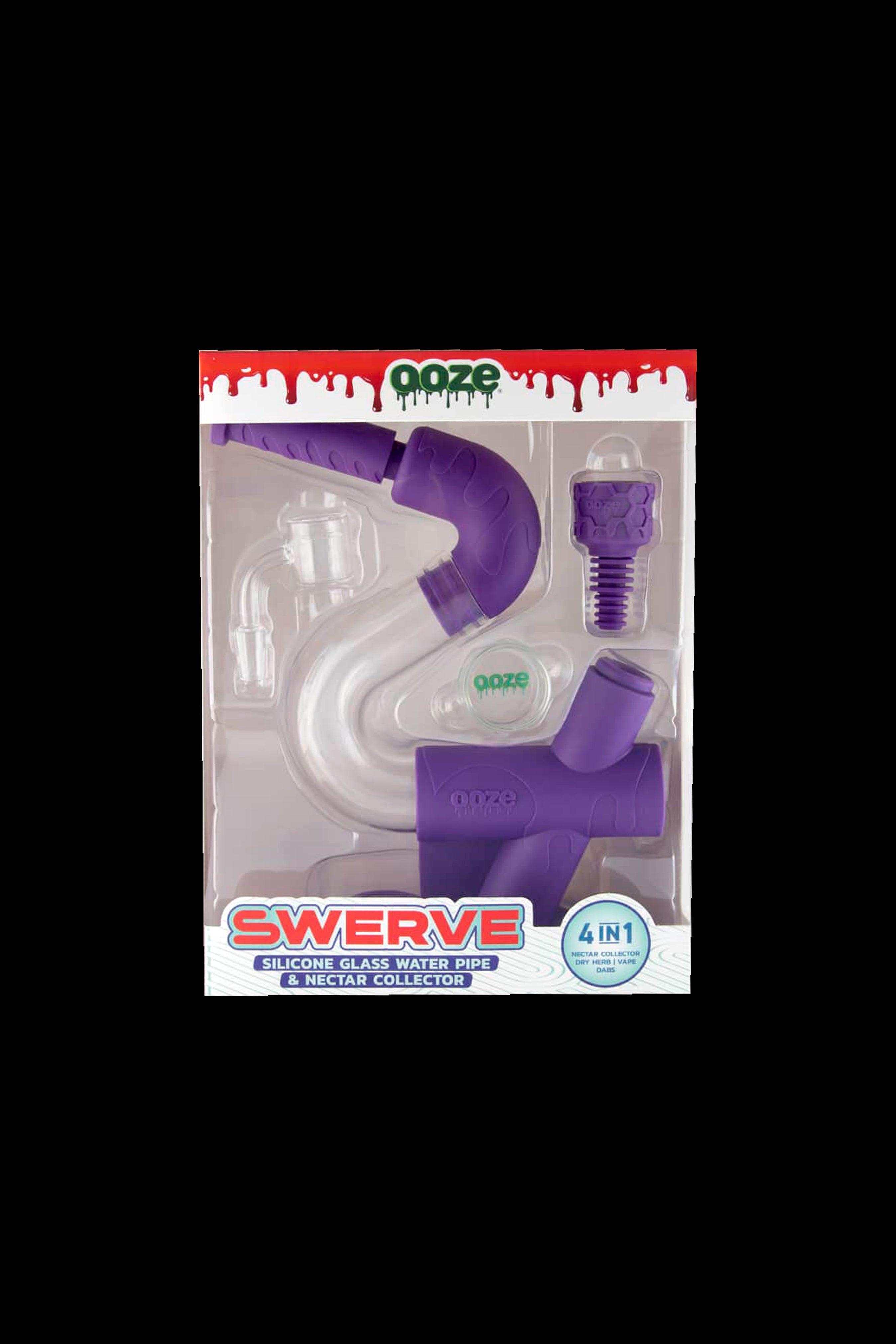 Ooze Swerve 4-in-1 Hybrid Silicone and Glass Water Pipe - The Ultimate Smoking Companion