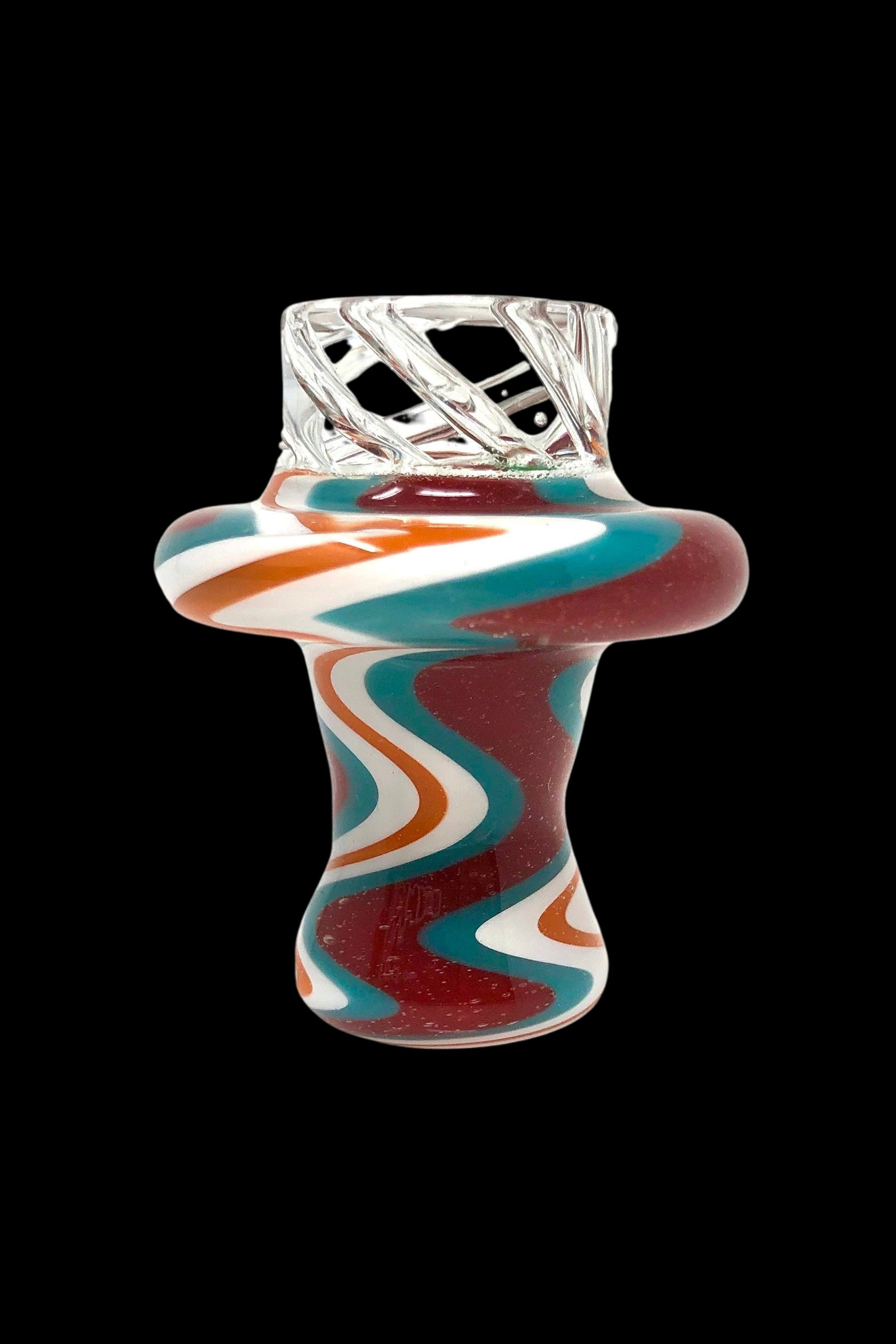 AFM Glass Turbo Reversal Glass Spinner Cap with 2 Pearls - Dabbing Perfection