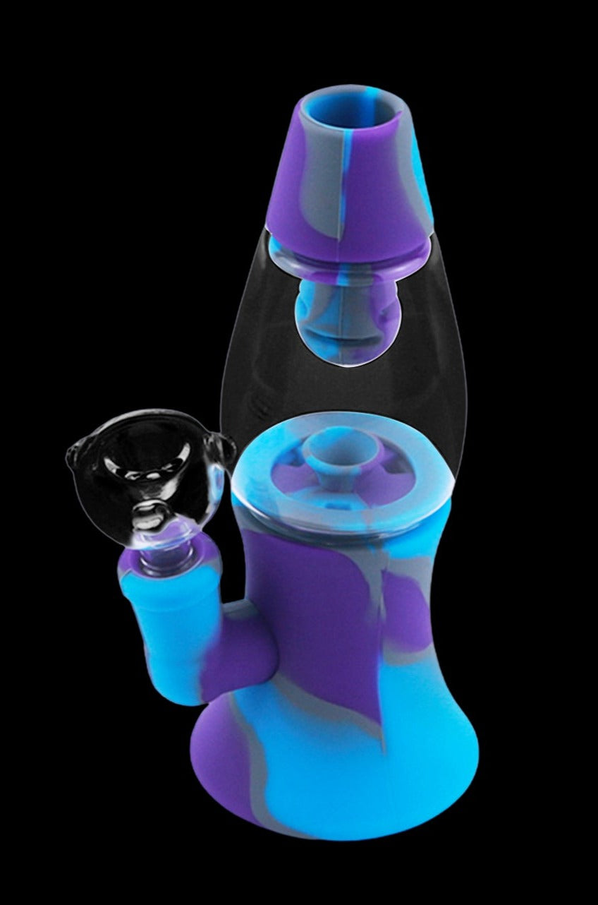 Cloud 8 Retro Lava Lamp Silicone & Glass Water Pipe - Your Ultimate Travel Smoking Companion