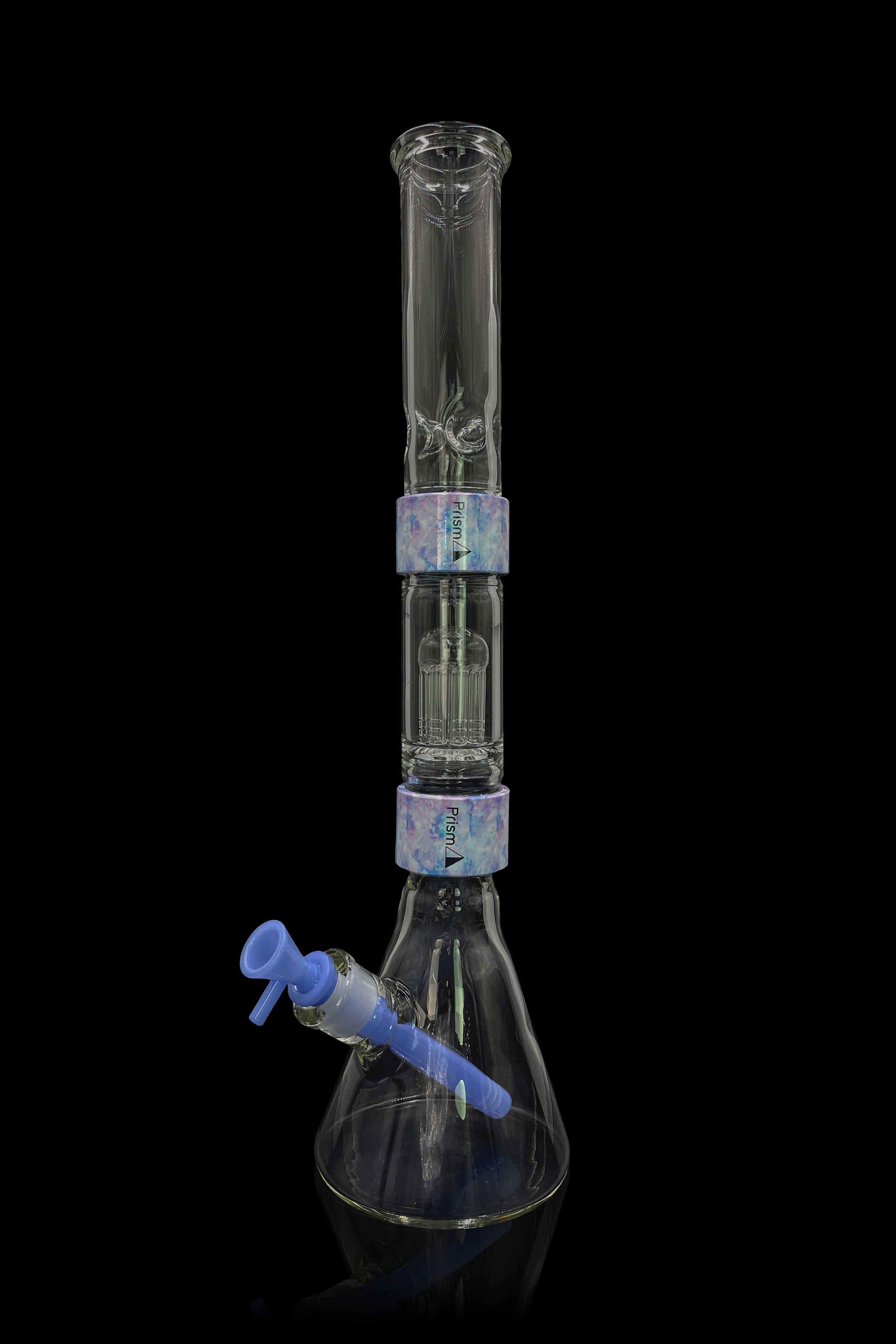 Prism Halo Tie Dye Double Stack Modular Bong - A Stylish 70s Vibes Bong