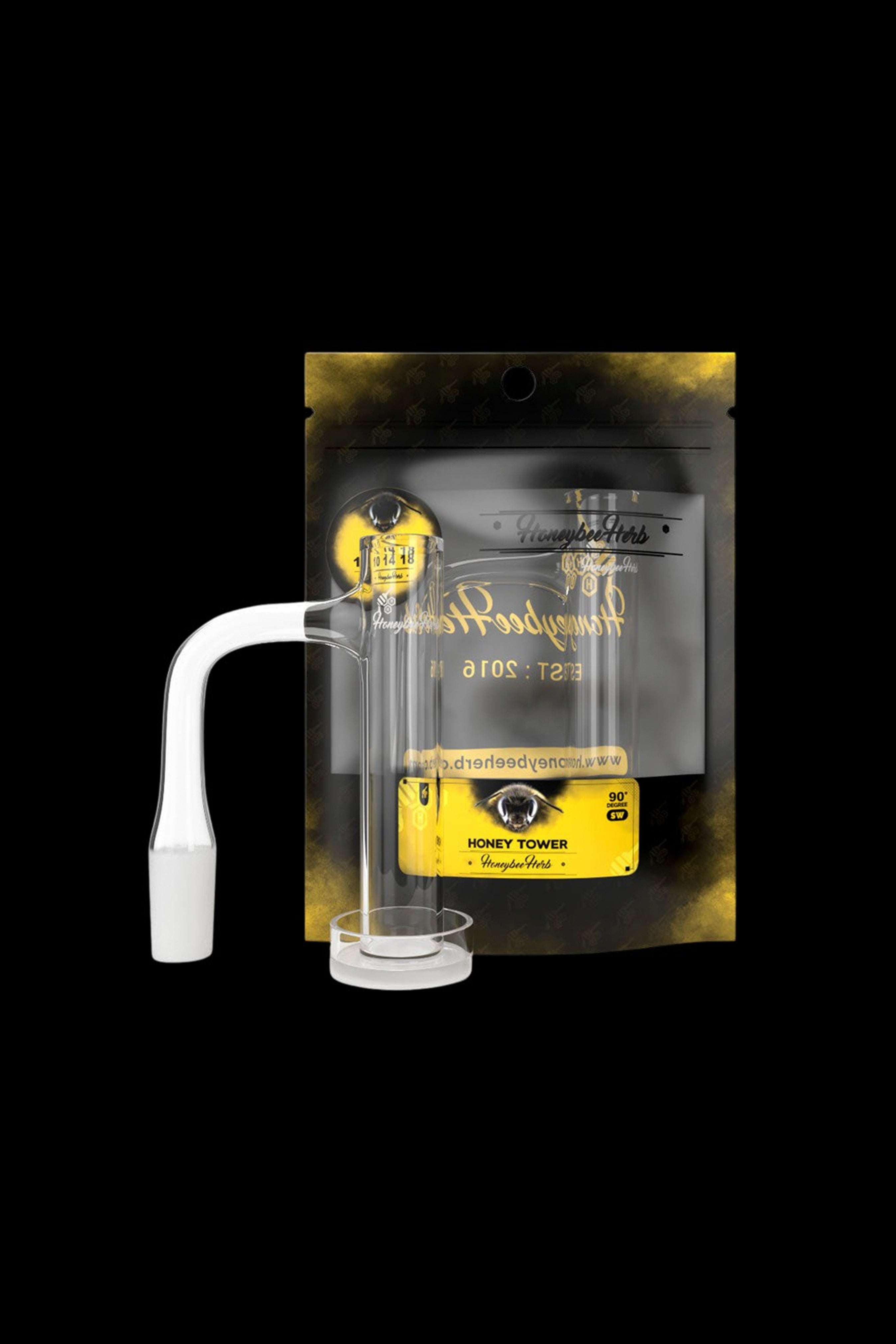 Honeybee Herb's Stunning Honey Tower Quartz Banger - Black Line