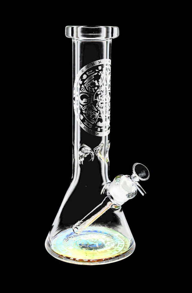 Exquisite Etched Electroplate Bottom Beaker Water Pipe