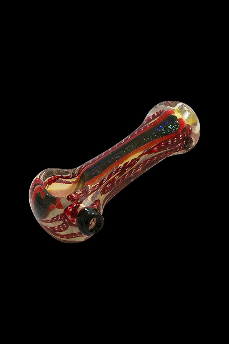 Stunning Multicolor Handblown Glass Pipe with Mesmerizing Interior Twists