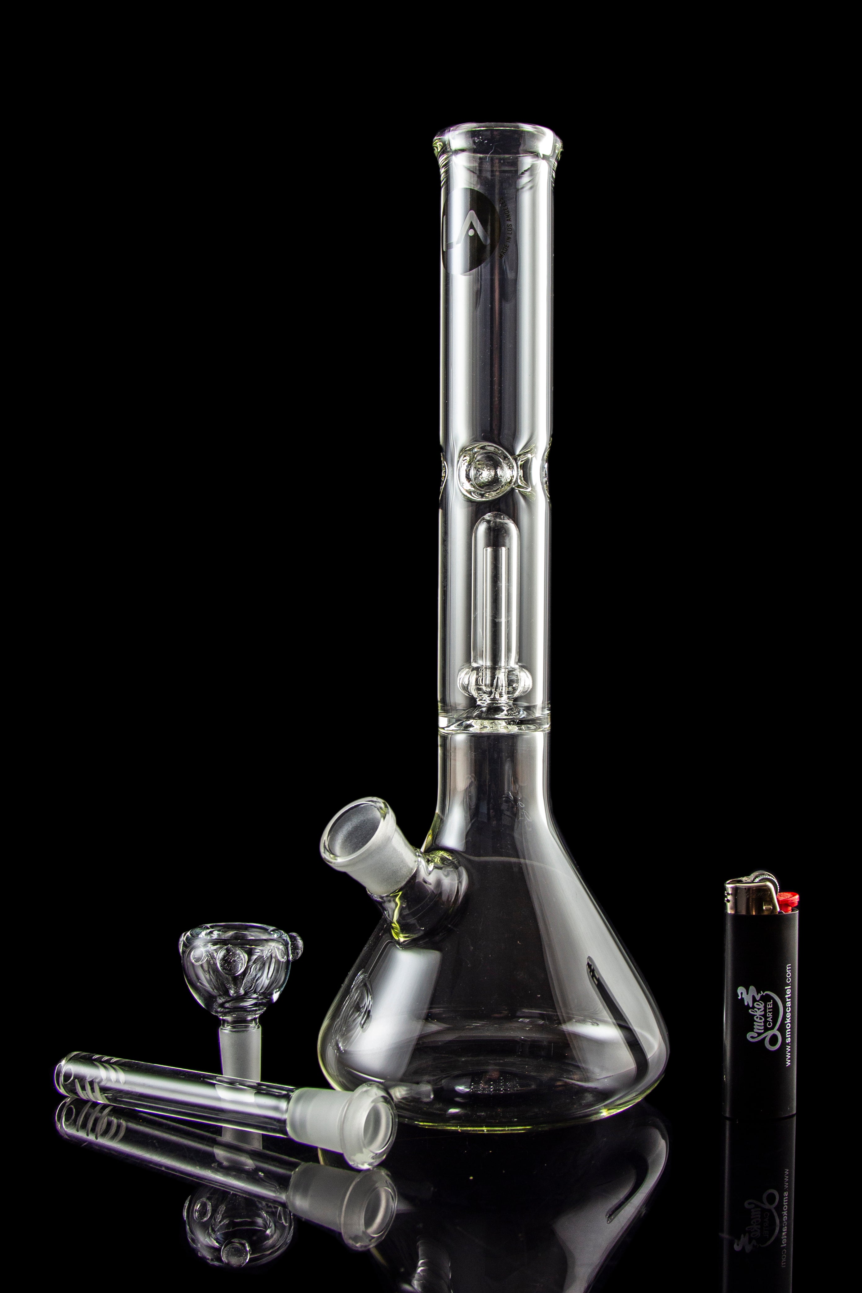 LA Pipes Single or Double Showerhead Perc Beaker Bong - A Must - Have Smoking Companion