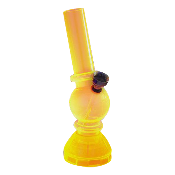 Cool Angled Mini Acrylic Water Pipe with Handy Grinder Base