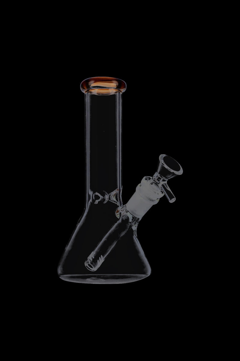 Exquisite Glass Beaker Base Ice Bong with Vibrant Colored Mouthpiece
