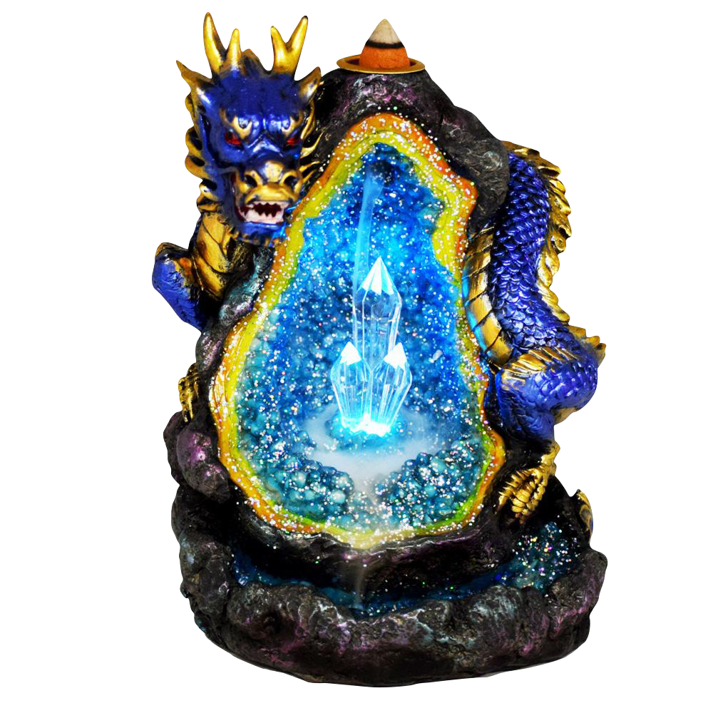 Enchanting Chinese Dragon Backflow Burner with LED Lights