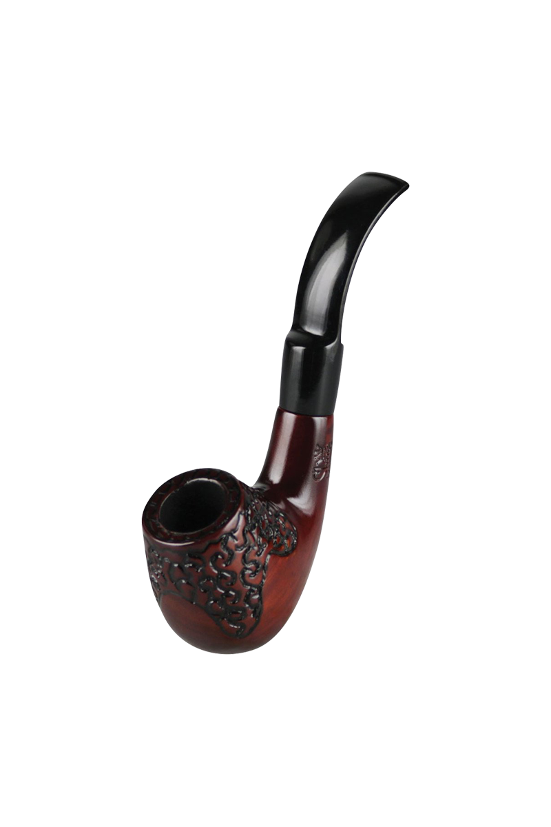 Pulsar Exquisitely Engraved Bent Brandy Tobacco Pipe