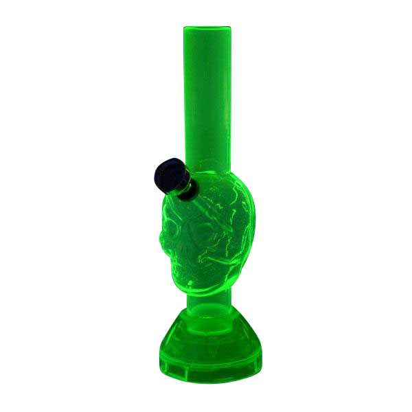 Awesome Mini Acrylic Skull Water Pipe with Built-in Grinder Base