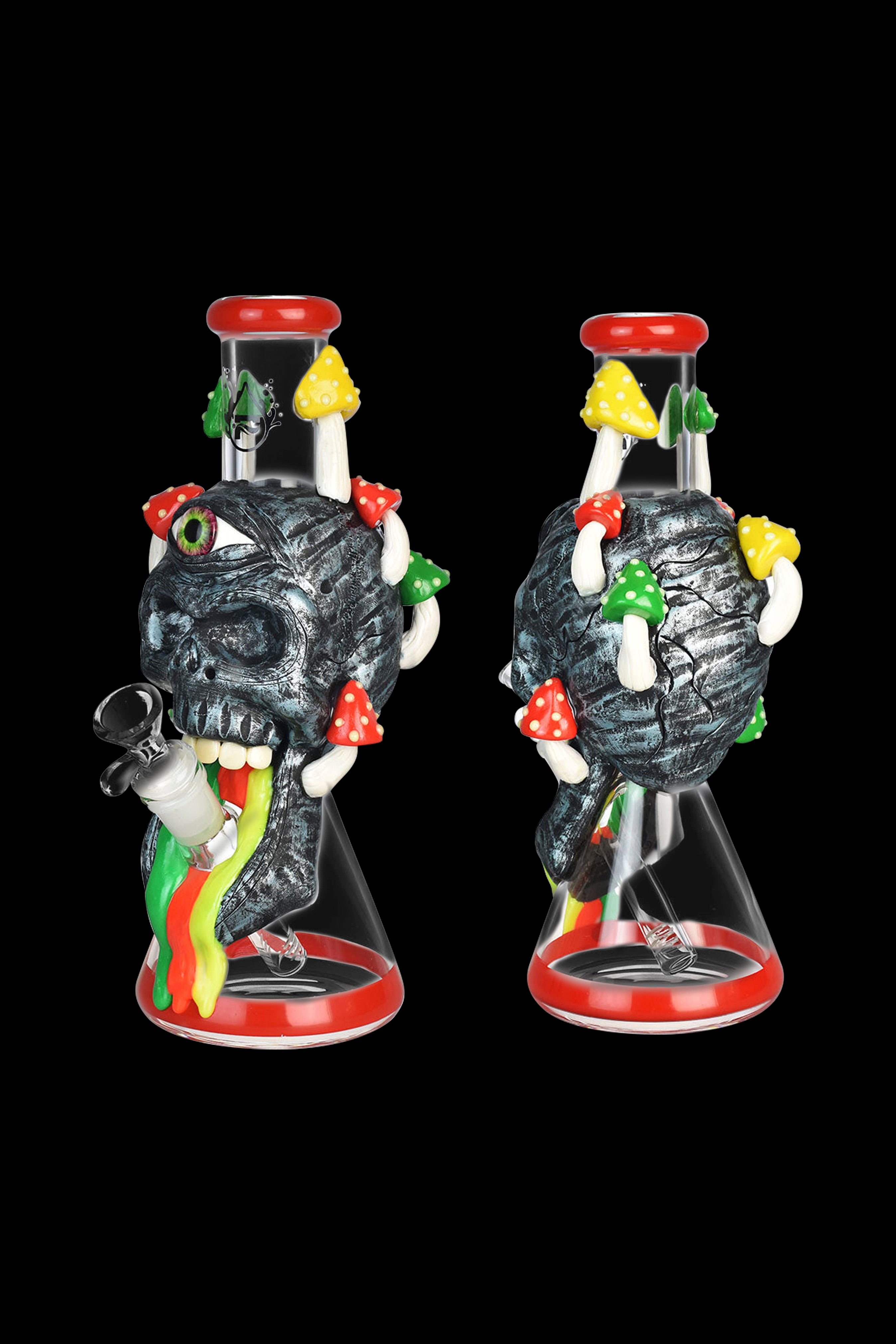 Pulsar's Stunning Rainbow Puking Skull Beaker Water Pipe