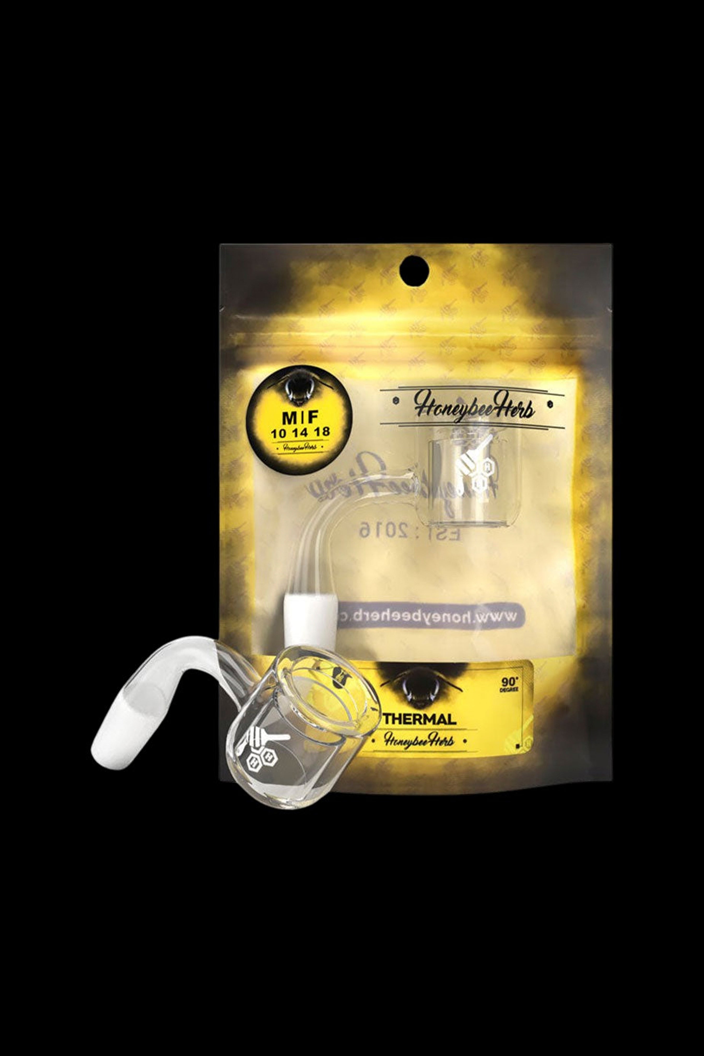 Honeybee Herb Yellow Line Thermal Quartz Banger - A Must-Have for Smoking Enthusiasts